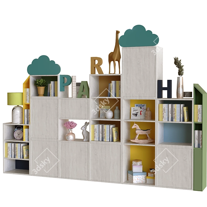 Playful Decor Collection: Books, Vase, Frame and More 3D model image 9