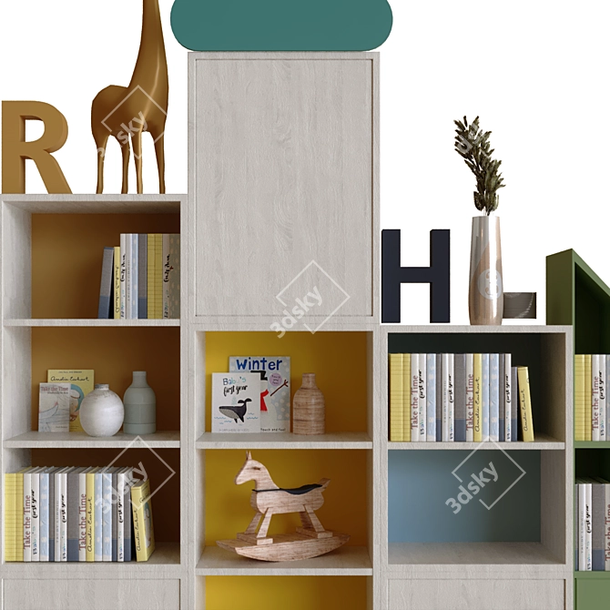 Playful Decor Collection: Books, Vase, Frame and More 3D model image 10