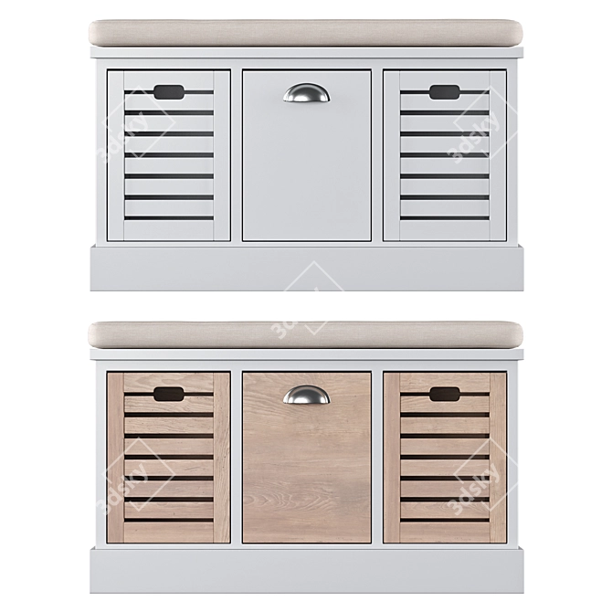 Sleek Shoe Cabinets | IDIMEX | 3 Colors 3D model image 2