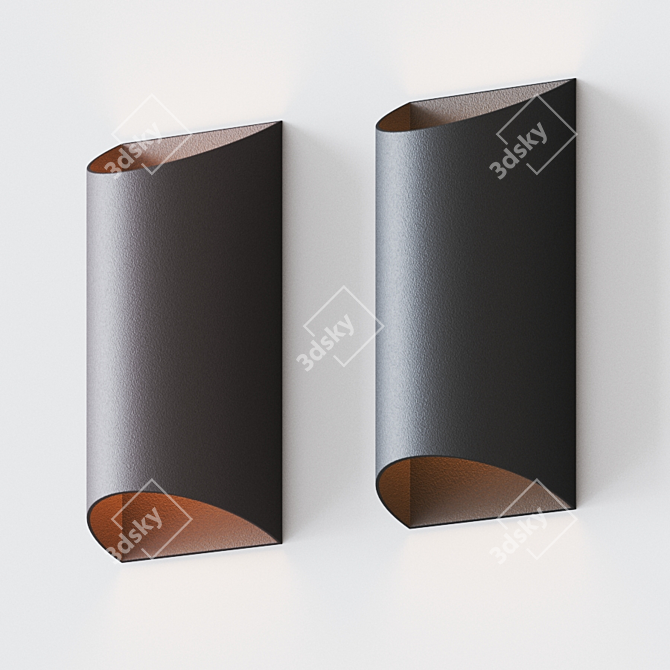 Modern Moonlit LED Outdoor Sconce 3D model image 1