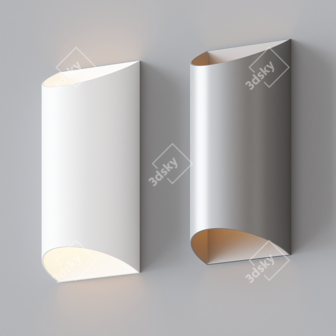 Modern Moonlit LED Outdoor Sconce 3D model image 2