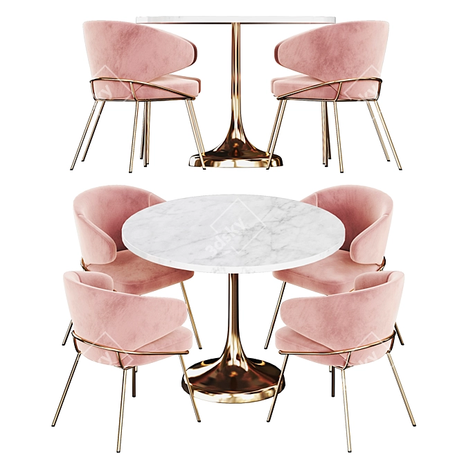 Elegant Kinley Dining Chair Set 3D model image 1