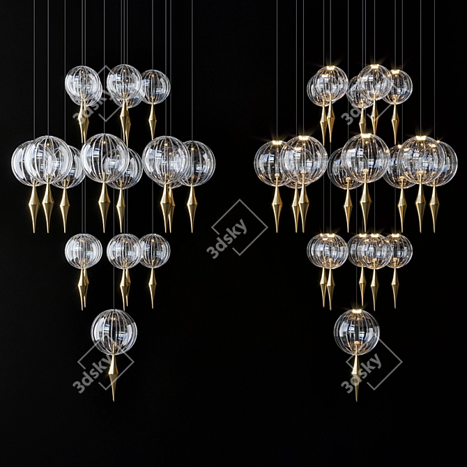 Dreamy Veiled Pendant Light 3D model image 2