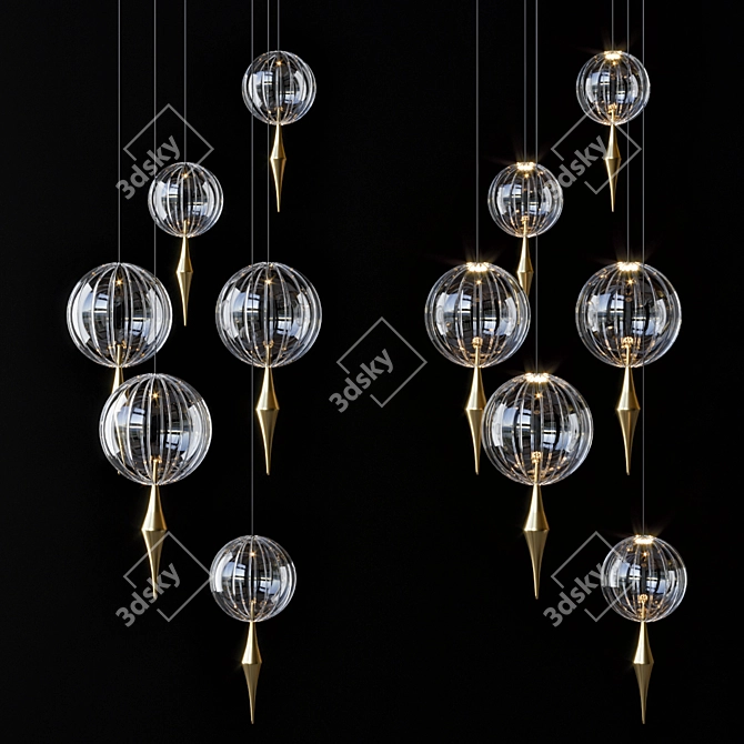 Dreamy Veiled Pendant Light 3D model image 3