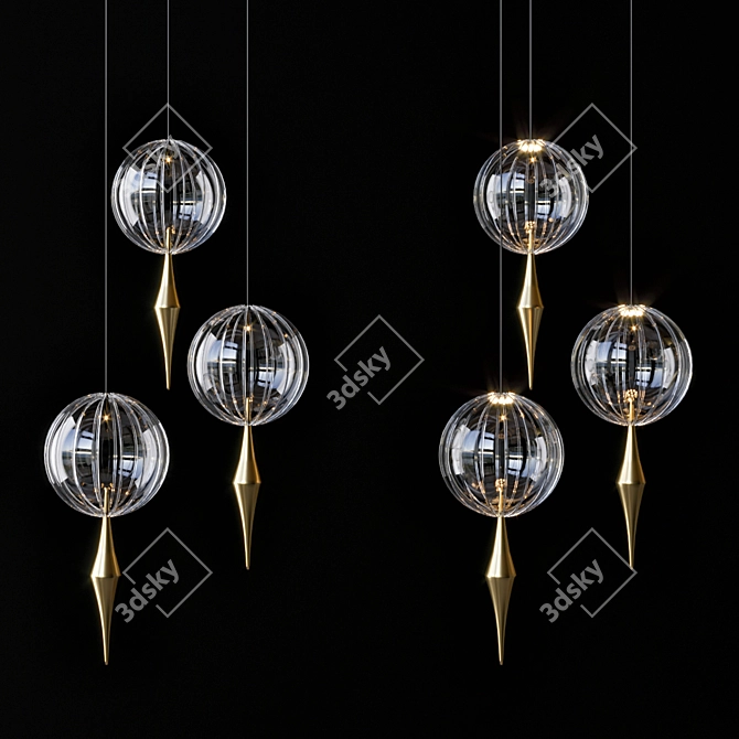 Dreamy Veiled Pendant Light 3D model image 4