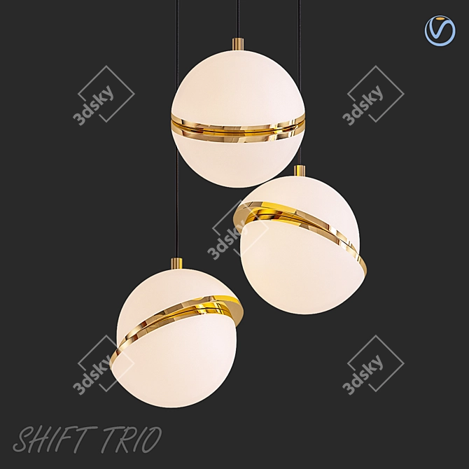 Sleek Shift Trio Lamp 3D model image 1