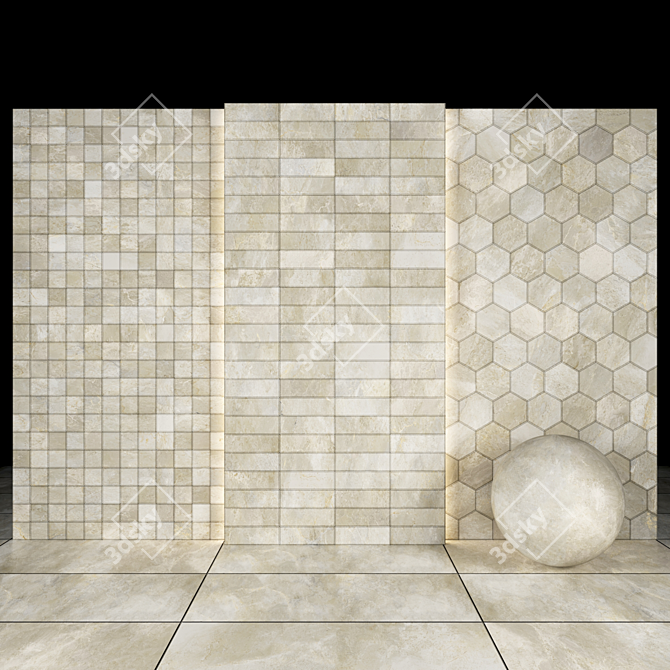 Platinum White Stone: 5 Texture Maps 3D model image 2