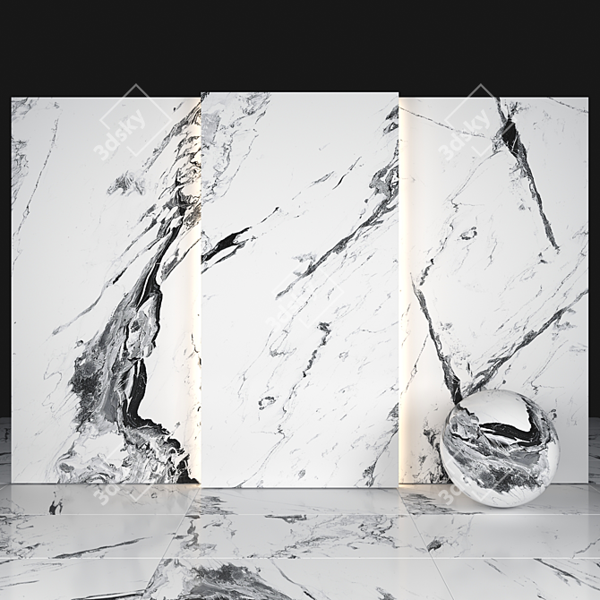 Luxury Statuario Marble Slabs & Tiles 3D model image 2