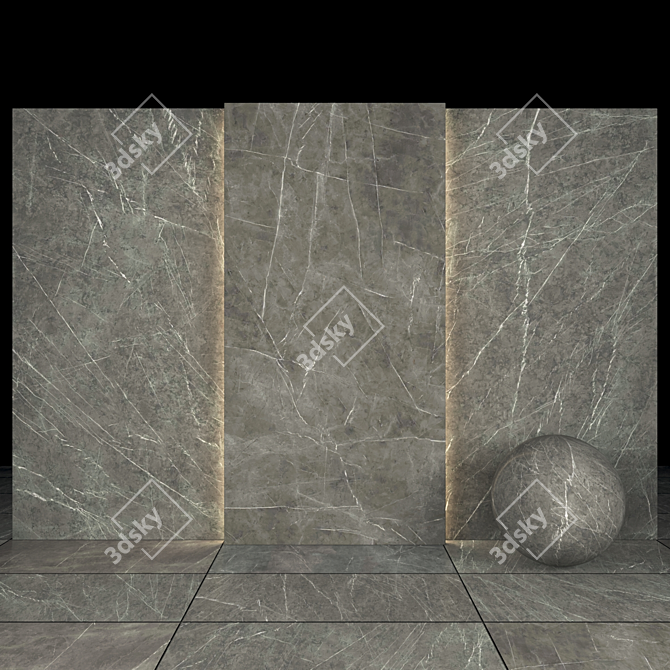 Elegant Gray Marble Collection 3D model image 1