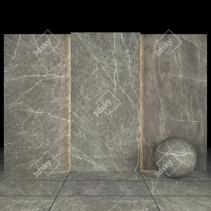 Elegant Gray Marble Collection 3D model image 2