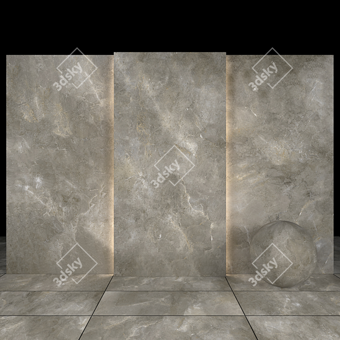 Elegant Palladium Gray Stone 3D model image 1