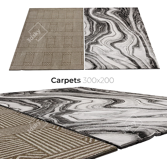 Elegant Interior Rugs 3D model image 1