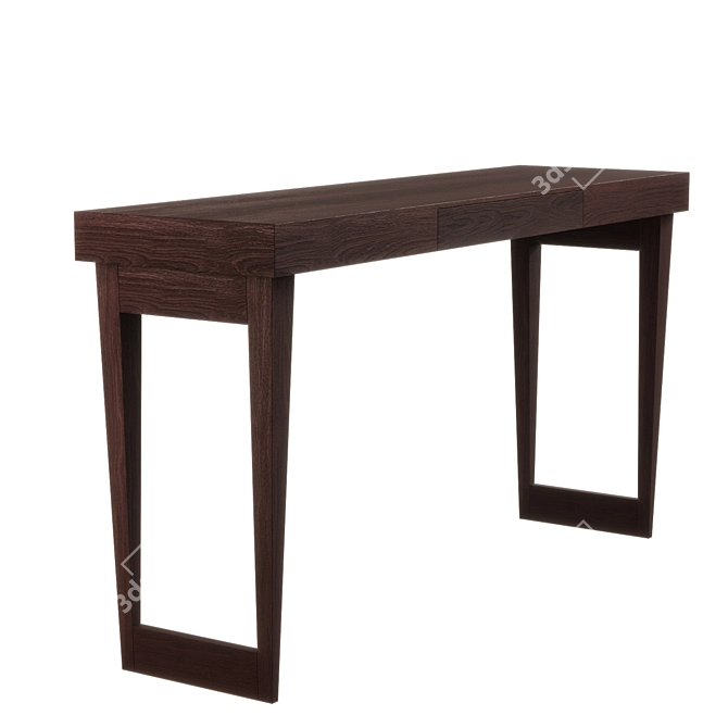 Contemporary Oak Desk Console with Asian Influence 3D model image 1