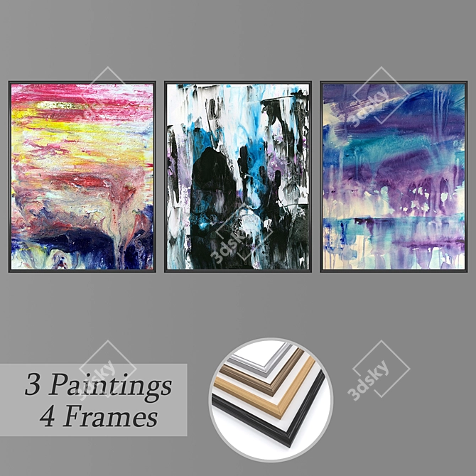 Versatile Set of Wall Paintings 3D model image 1