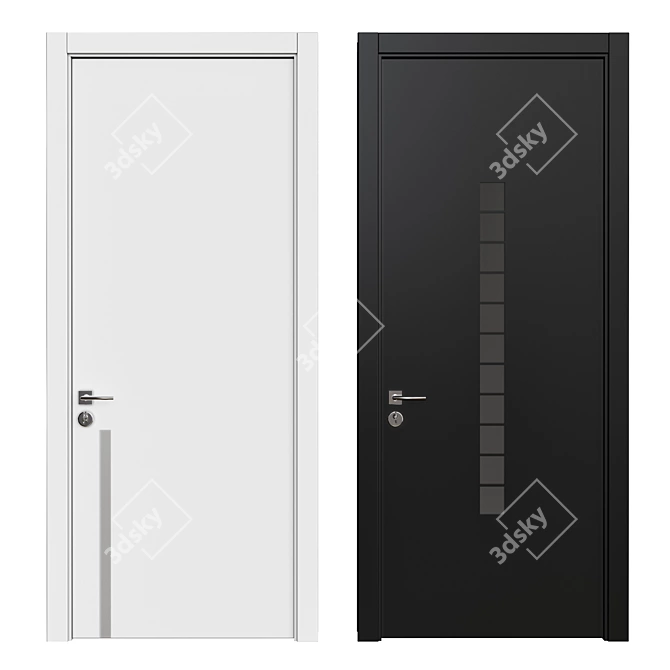 Modern Interior Door - 3D Design 3D model image 1