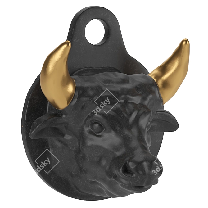 Elegant Cow Head Sculpture 3D model image 4