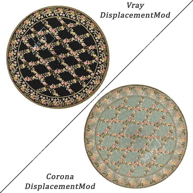 Versatile Round Carpets Set 3D model image 2