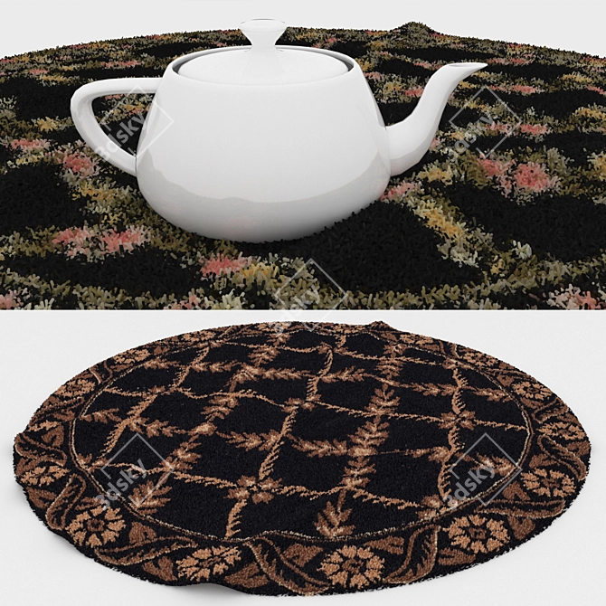 Versatile Round Carpets Set 3D model image 3