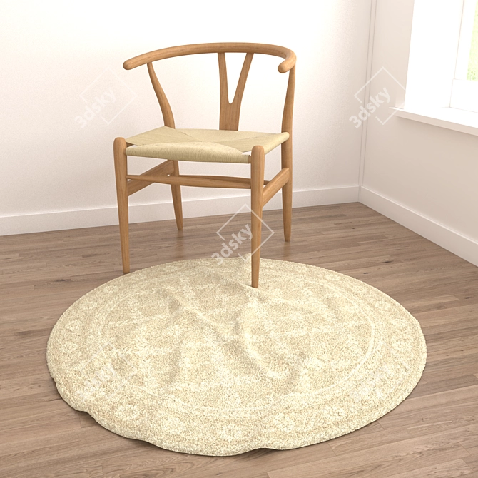 Round Carpet Set 169: Versatile and Realistic 3D model image 4