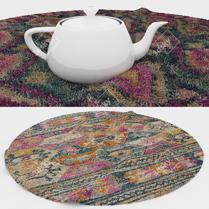 Round Carpet Set: Versatile and Stunning 3D model image 3