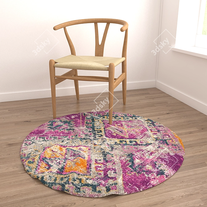 Round Carpet Set: Versatile and Stunning 3D model image 4