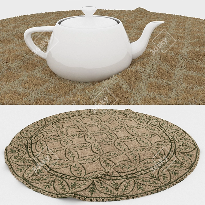 Round Carpet Set: Versatile and Realistic Options 3D model image 3