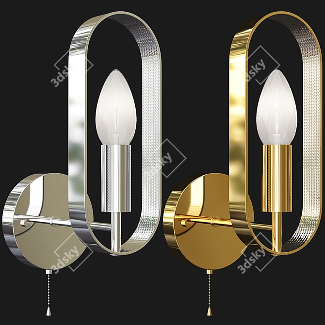 Eurosvet Maglia 60077/1 - Elegant Gold and Chrome Wall Sconce 3D model image 1