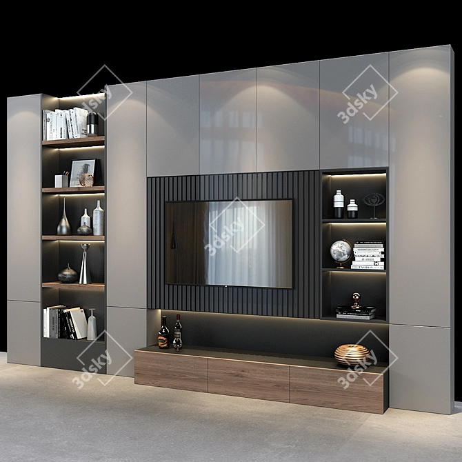 Elegant Storage Solution: Cabinet Furniture 096 3D model image 2