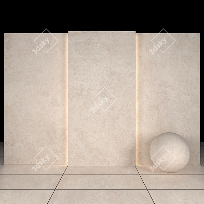 Lava Beige Stone: Versatile Natural Texture 3D model image 1