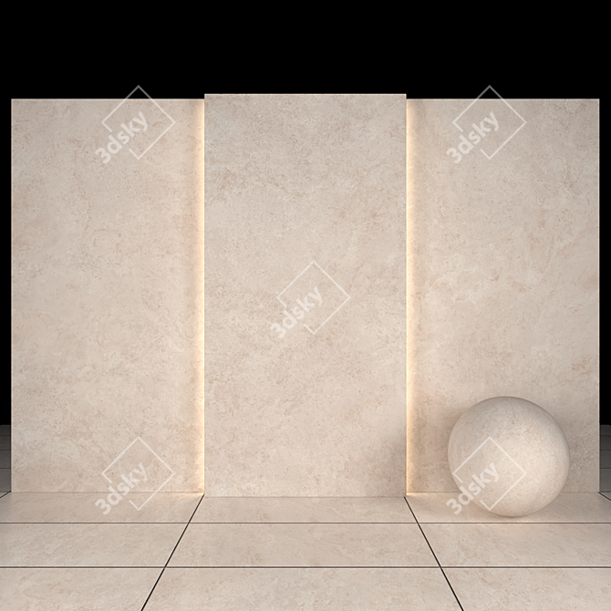 Lava Beige Stone: Versatile Natural Texture 3D model image 2