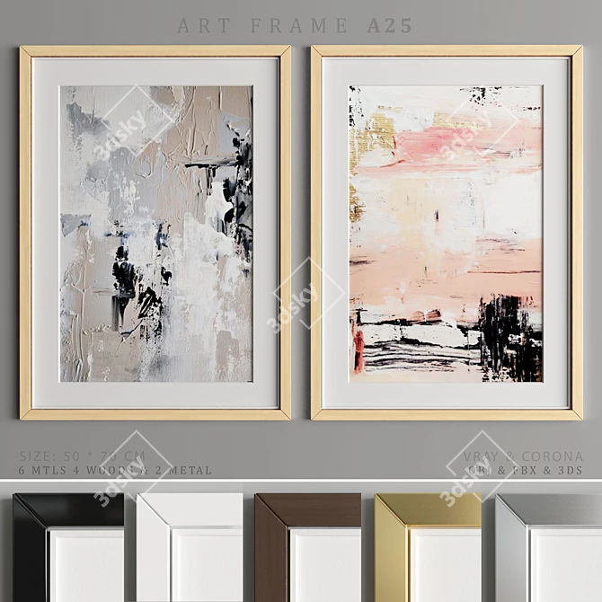 Elegant Art Frame Set: A25 3D model image 1