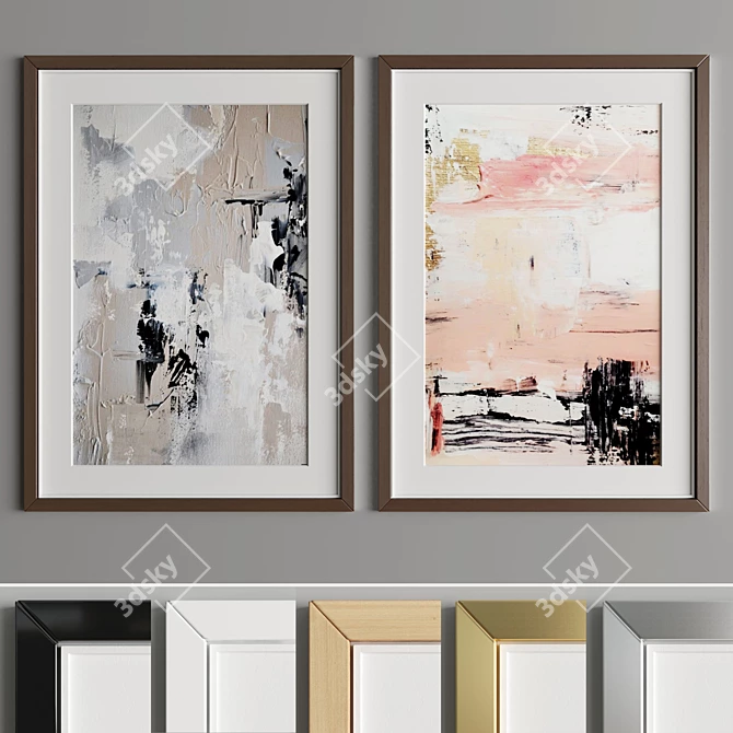 Elegant Art Frame Set: A25 3D model image 3