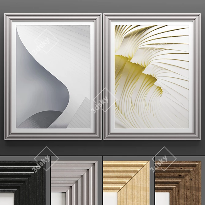 Sleek Art Frame with Textured Design 3D model image 1