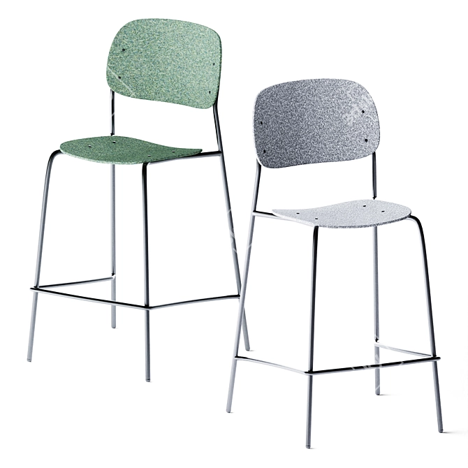 Modern Eco-Friendly Counter Stool 3D model image 1