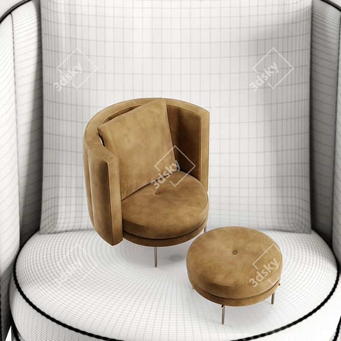 Minotti Swivel Armchair: Modern Elegance 3D model image 4