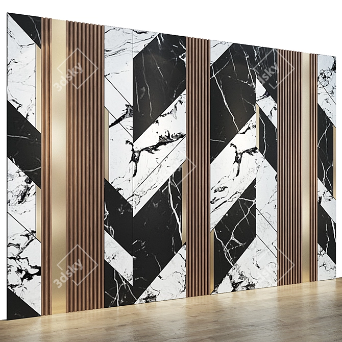 Elegant Artisanal Wall Panel 3D model image 2