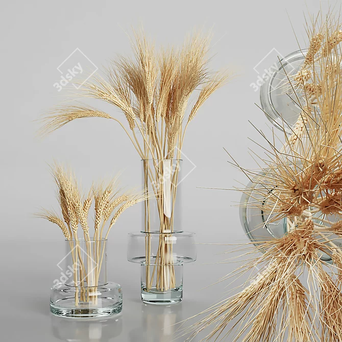 Golden Harvest Wheat Bouquets 3D model image 1