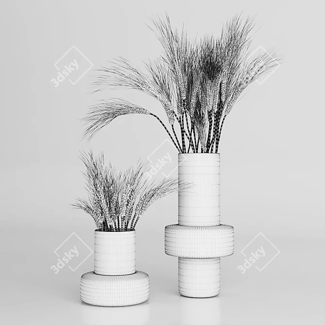 Golden Harvest Wheat Bouquets 3D model image 4