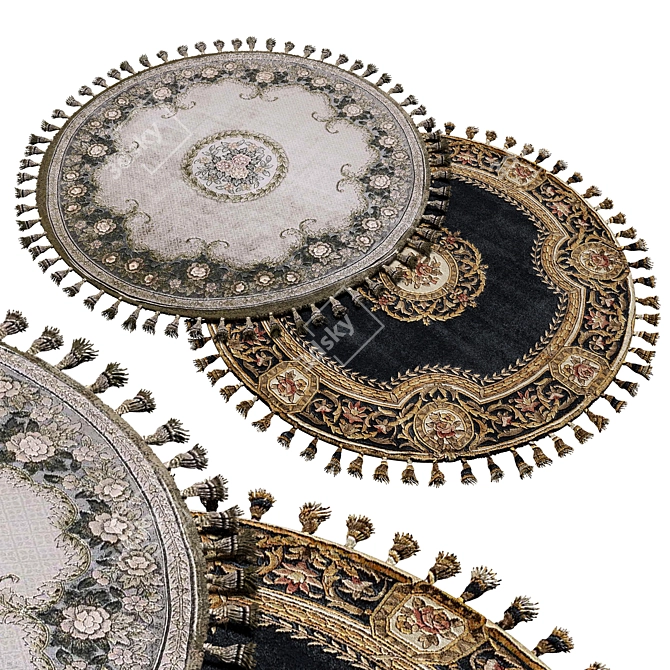 Elegant Round Carpet Furniture 3D model image 1