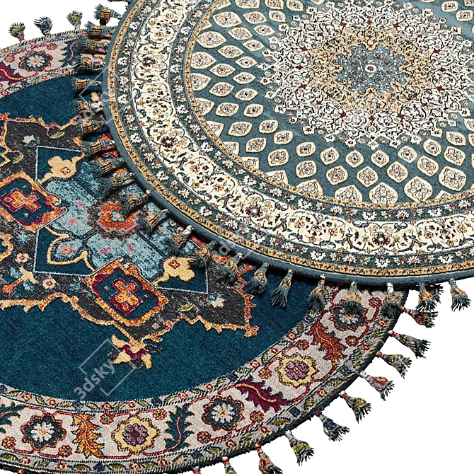 Geometric Round Carpet 3D model image 2