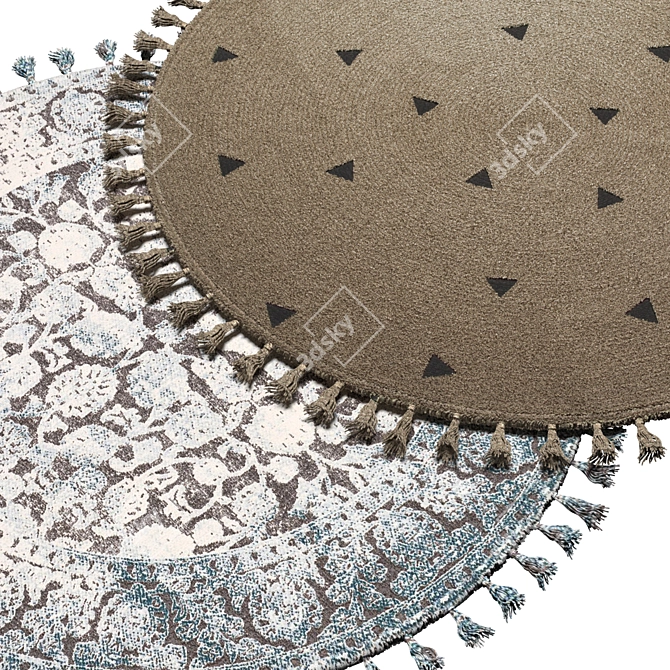 Geometric Round Carpet 3D model image 2