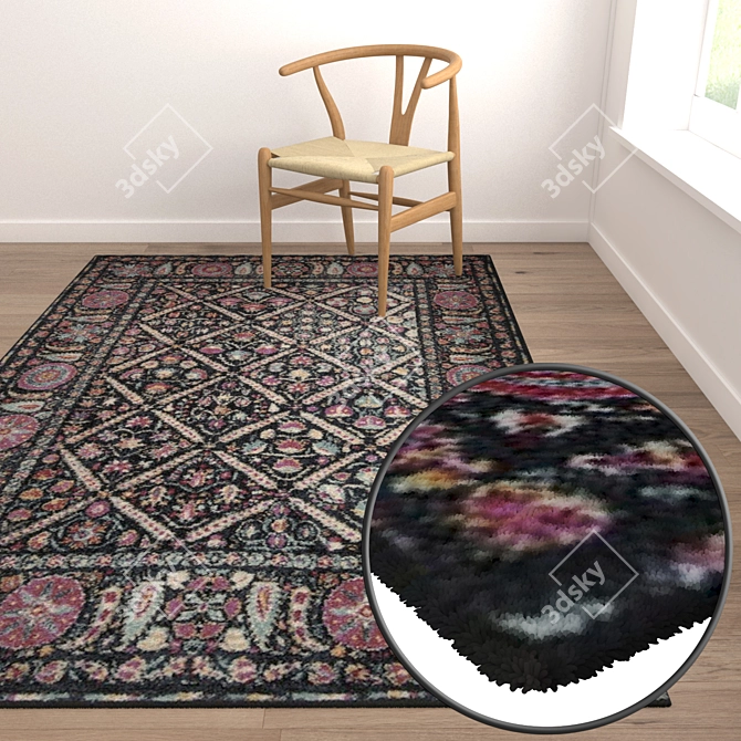 Luxury Textured Carpets Set 3D model image 5