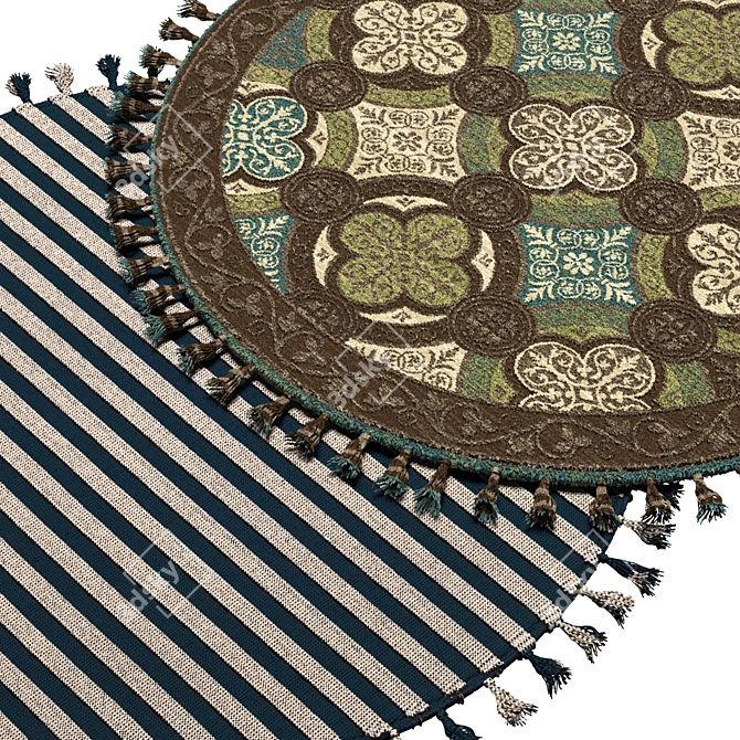 Modern Round Carpet Design 3D model image 2