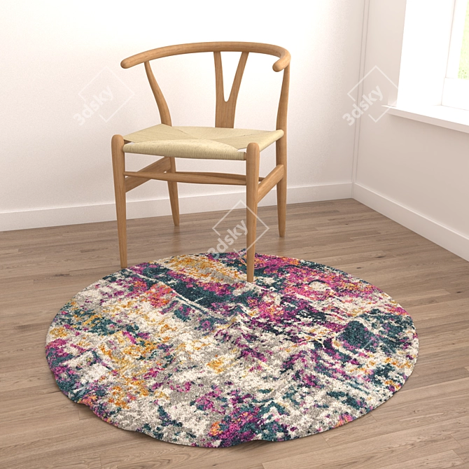 Versatile Round Carpets Set 3D model image 4