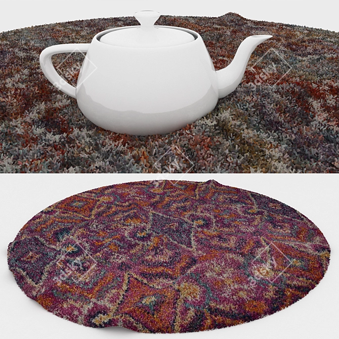 Versatile Round Carpets Set 3D model image 3