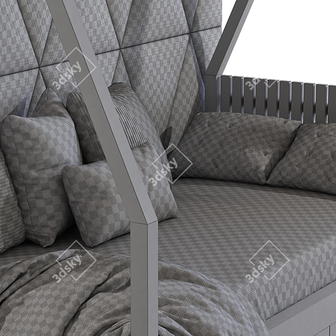 Kids House Bed: Whimsical Dreamland 3D model image 5
