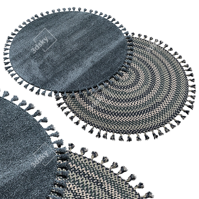 13 Round Carpet with Unique Polygon Design 3D model image 1