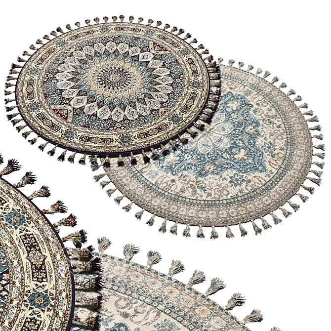 Geometric Round Carpet 14 3D model image 1