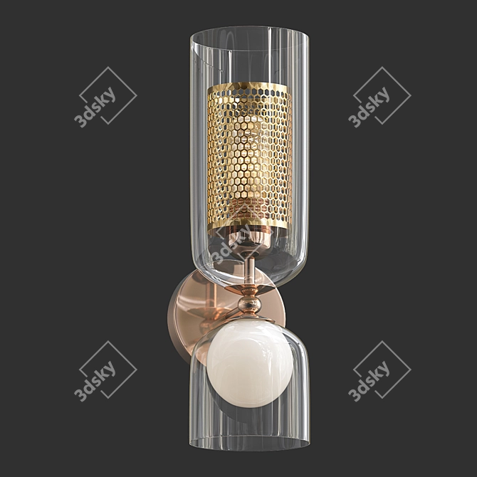 Sleek Wall-Mounted Elite Lamp 3D model image 1