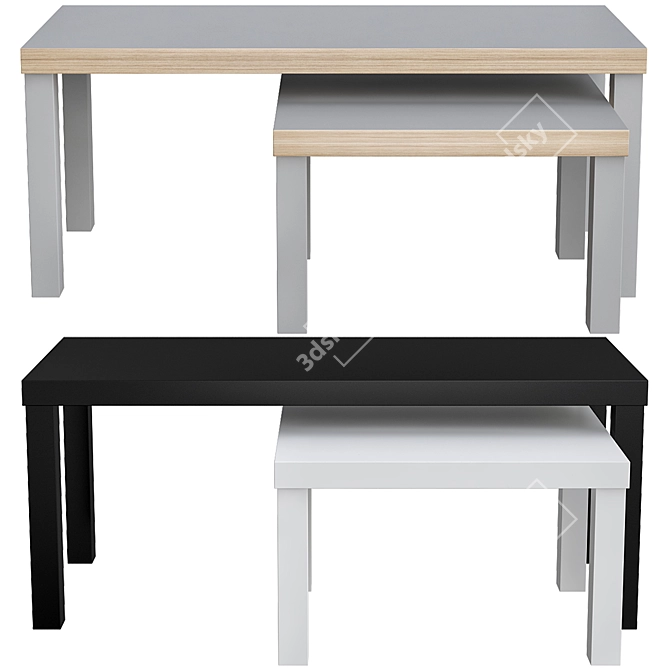 Lack Ikea - Modern Two-piece Table Set 3D model image 1